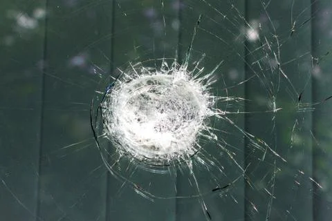 Smashed window /  broken glass Stock Photos
