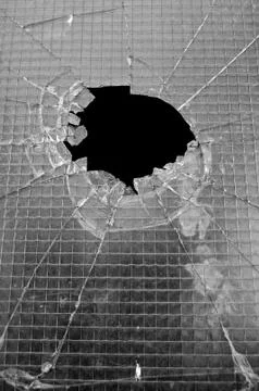 Smashed window 写真素材