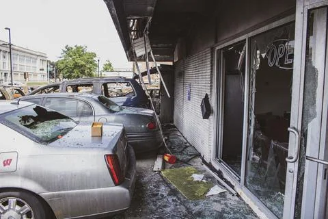 Smashed windows Stock Photos