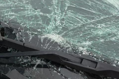 Smashed windscreen Stock Photos