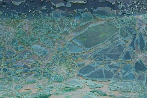 Smashed windshield glass Stock Photos