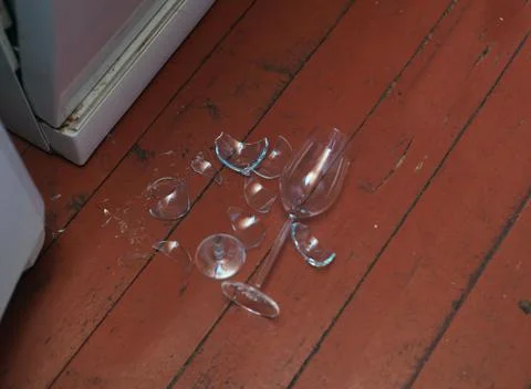 Smashed wine glasses 写真素材