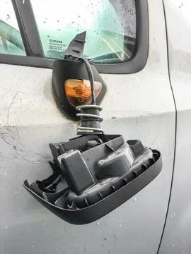 Smashed wing mirror Stock Photos