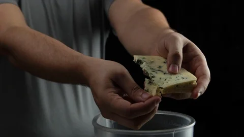 Smashing cheese Stock Footage 118019874