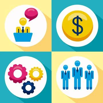 Smb icon collection Stock Illustration
