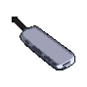 Smcable multi device charging station pixel art vector illustration Stock Illustration