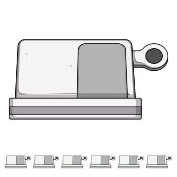 Smcompact multi device charging station cartoon vector graphic Stockillustratie