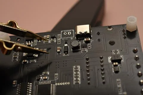 The SMD component tester. Investigation of the parameters of the SMD compon.. Stock Photos