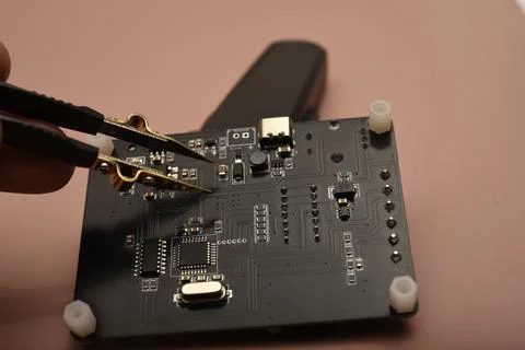 The SMD component tester. Investigation of the parameters of the SMD compon.. Stock Photos