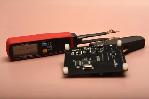 The SMD component tester. Investigation of the parameters of the SMD compon.. Stock Photos