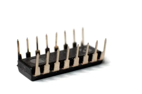 SMD electronic chips in DIP case 스톡 사진