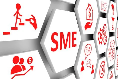 SME concept cell background 3d illustration Stock Illustration