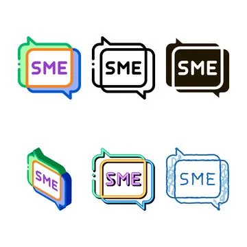 Sme in talking range quote frames icon thin line vector Stock Illustration