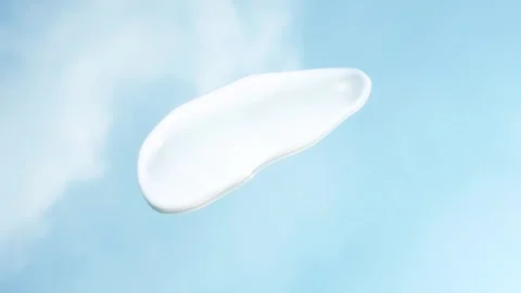 Smear of moisturizing cream against background of sky and clouds. Stock Footage 278600967