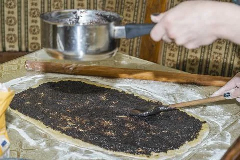 Smeared strudel mixture Foto stock