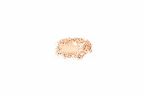Smears of different decorative cosmetics on a white background isolated Stockfoto's