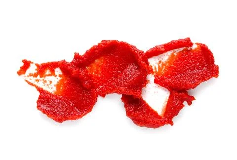 Smears of fresh tomato paste on white background Stock Photos