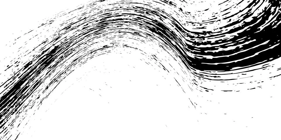 Smears or splashes of black paint on a white background. Dust and debris are  Stockillustratie