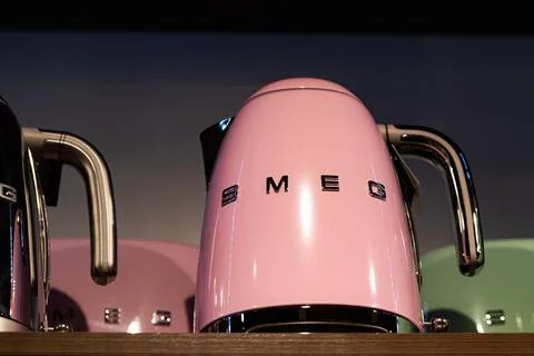 SMEG kettle in store Stock Photos