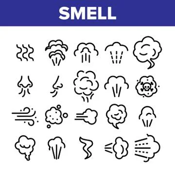 Smell Cloud Collection Elements Icons Set Vector イラスト素材