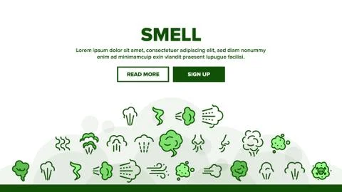 Smell Cloud Landing Header Vector Stockillustratie