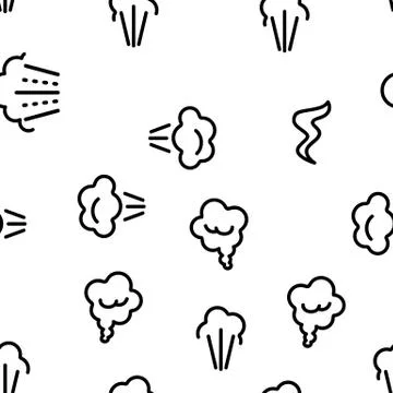 Smell Cloud Vector Seamless Pattern Stock Illustration