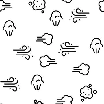Smell Cloud Vector Seamless Pattern Stock Illustration