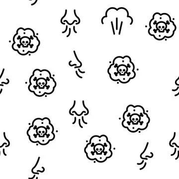 Smell Cloud Vector Seamless Pattern Stock Illustration
