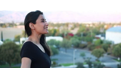 Smelling fresh air outside Video stock 87224085