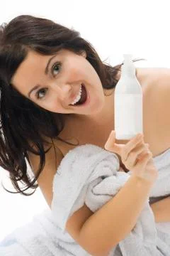 Smelling happy Stock Photos
