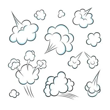 Smelling pop art comic book cartoon fart cloud flat style design vector Stock Illustration