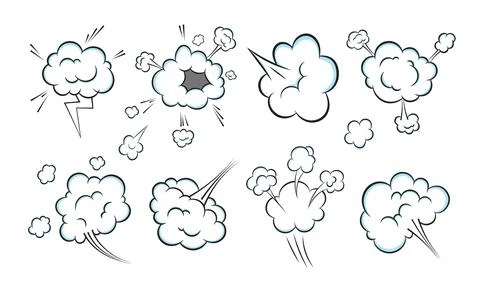 Smelling pop art comic book cartoon fart cloud flat style design vector イラスト素材