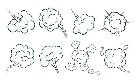 Smelling pop art comic book cartoon fart cloud flat style design vector Stock Illustration