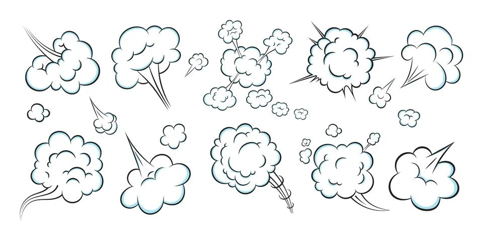 Smelling pop art comic book cartoon fart cloud flat style design vector Stock Illustration