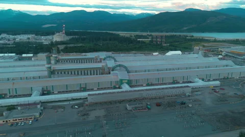 A smelter facility for processing aluminum in Kitimat, BC Stock Footage 317993145