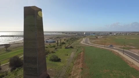 Smelting Chimney Stack aerial Wallaroo South Australia Stock Footage 246844112