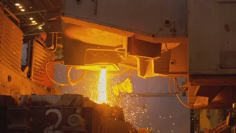Smelting of metal casting Stock Footage 82754997