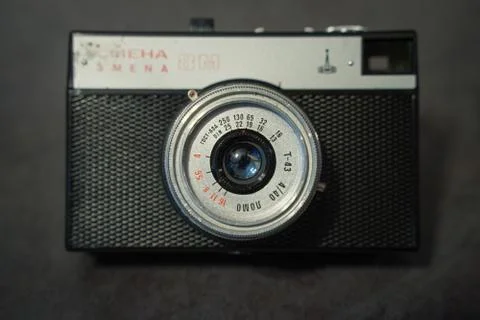 Smena 8M on grey background 写真素材