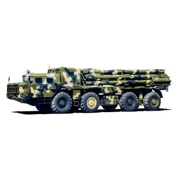Smerch Multiple Launch Rocket System MLRS Stock Illustration