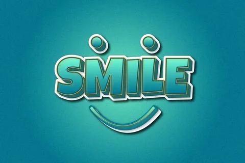 Smile 3d editable text effect Stock Illustration