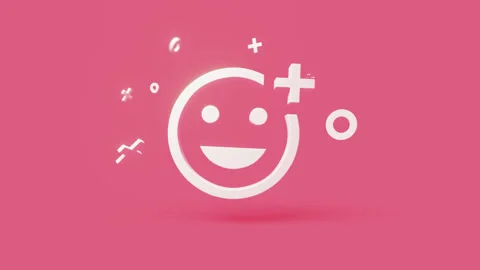 Smile 3d icon on a simple pink background 4k seamless animation loop Stock Footage 202091944
