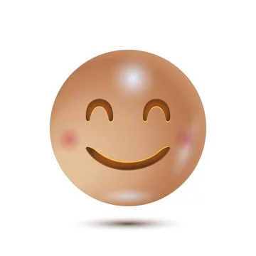 Smile. 3D stylized vector icon. smiling emoticon character design. 3D emoticon Stock Illustration