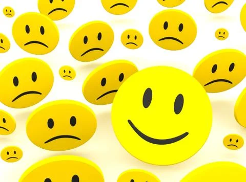Smile and sadness Stock Illustration