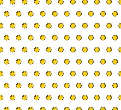 Smile background. seamless pattern of Happy face icon . Smiling Emoticon text Stock Illustration