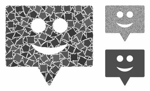 Smile banner Composition Icon of Bumpy Pieces Illustrazione stock