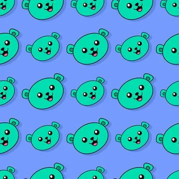 Smile bear seamless repeat pattern. background illustration Stock Illustration