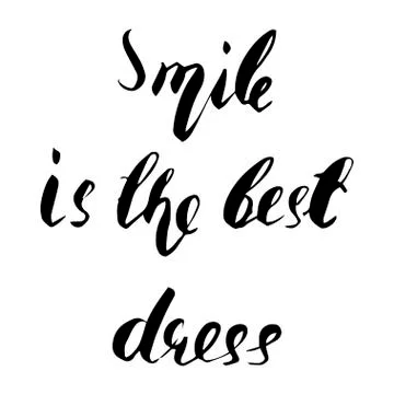 Smile is the best dress lettering Stock Illustration
