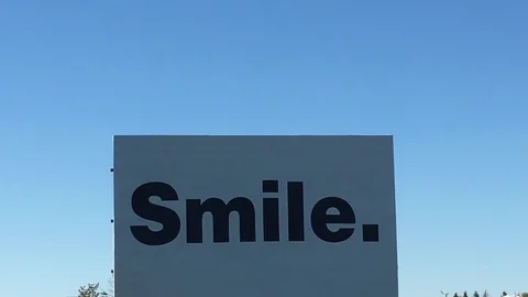 Smile Billboard Word Video stock 79932350