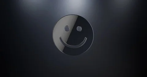 Smile Black 3d Icon Stock Footage 69806597