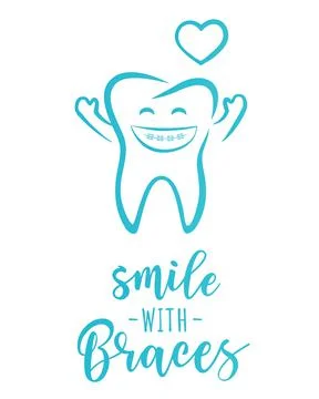 Smile with braces Stock Illustration
